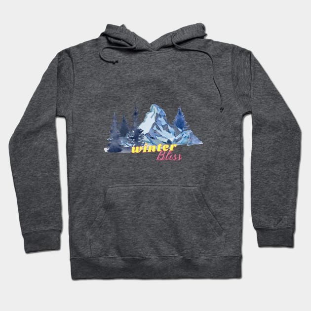 Winter Bliss Mountains Hoodie by Castle Rock Shop